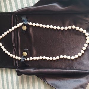 Cultured Freshwater Genuine Pearl Necklace (7mm) Strand 18" in 14k Gold